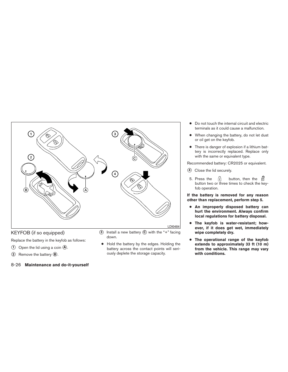 Keyfob (if so equipped) -26 | NISSAN 2011 Sentra - Owner's Manual User Manual | Page 311 / 366