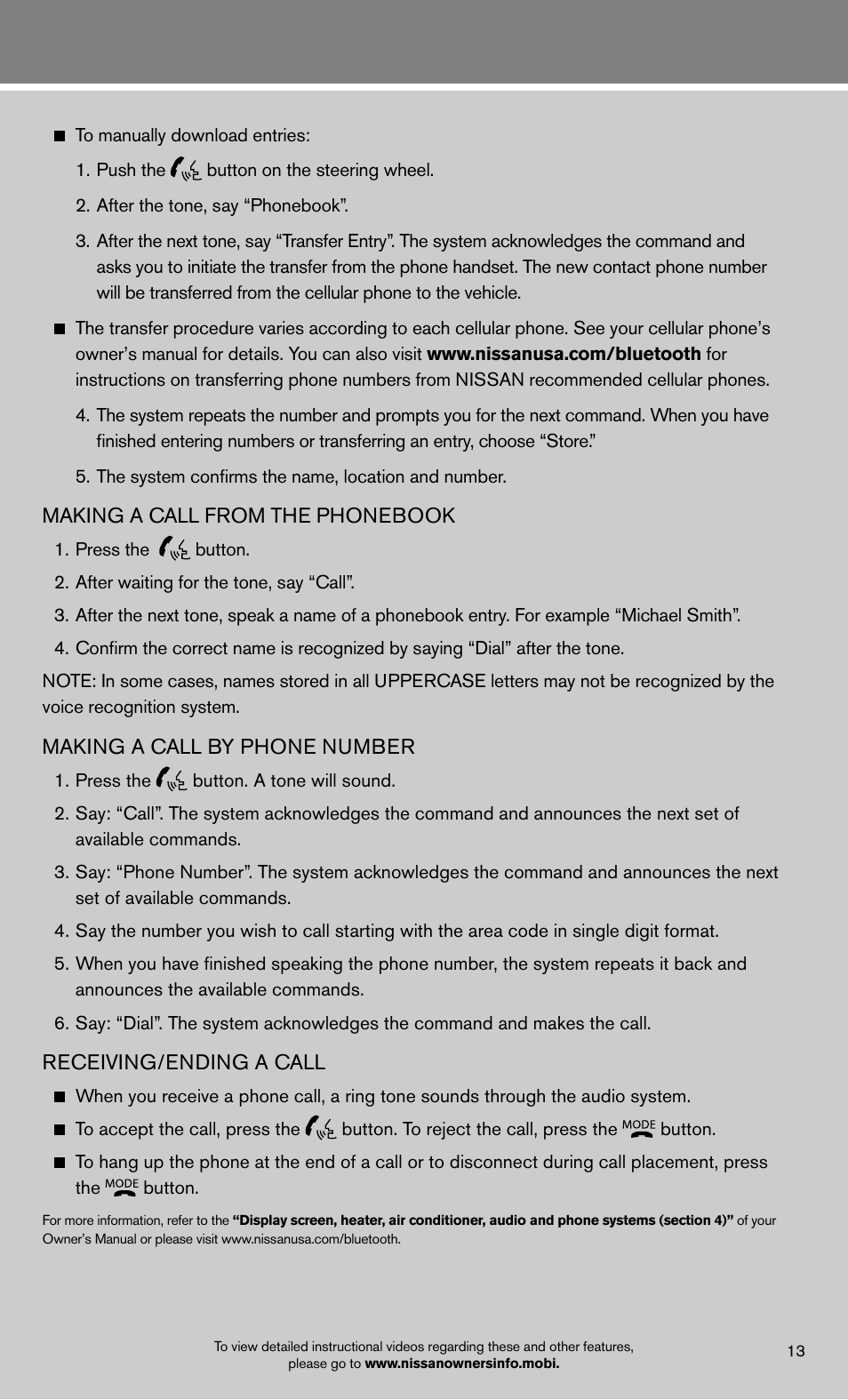 NISSAN 2012 Sentra - Quick Reference Guide User Manual | Page 15 / 16