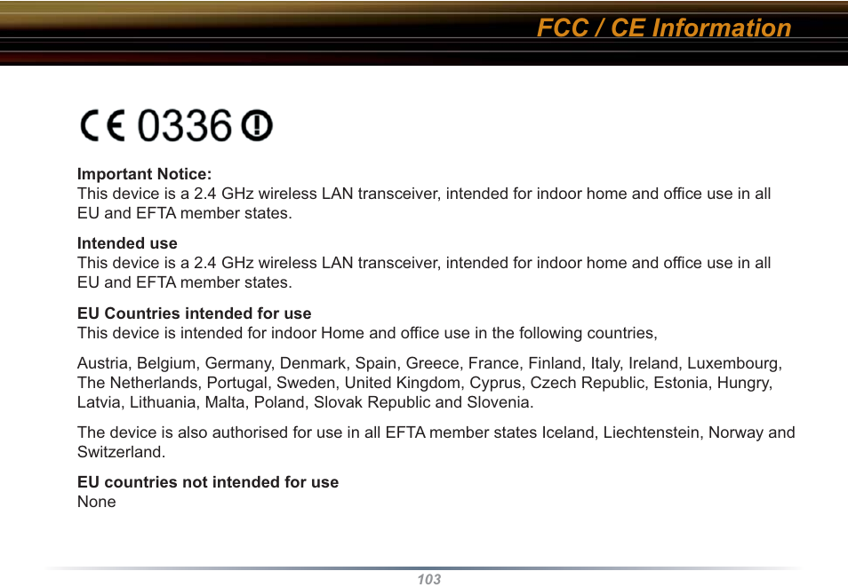 Fcc / ce information | Buffalo Technology WZR-RS-G54 User Manual | Page 103 / 107