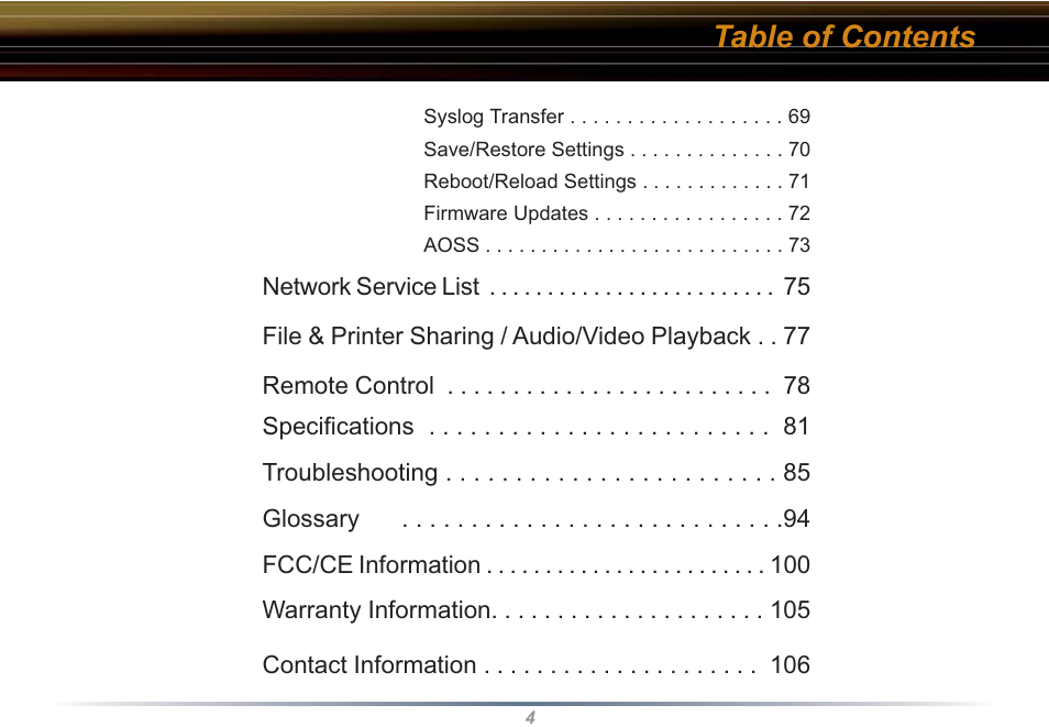 Buffalo Technology WZR-RS-G54 User Manual | Page 4 / 107