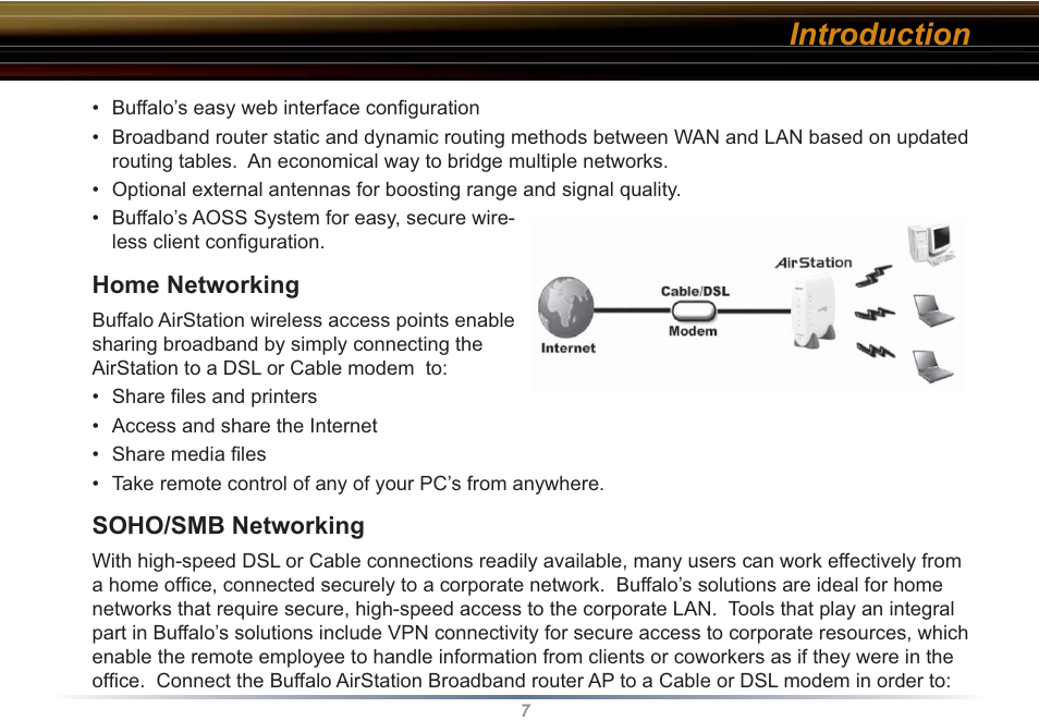 Introduction | Buffalo Technology WZR-RS-G54 User Manual | Page 7 / 107
