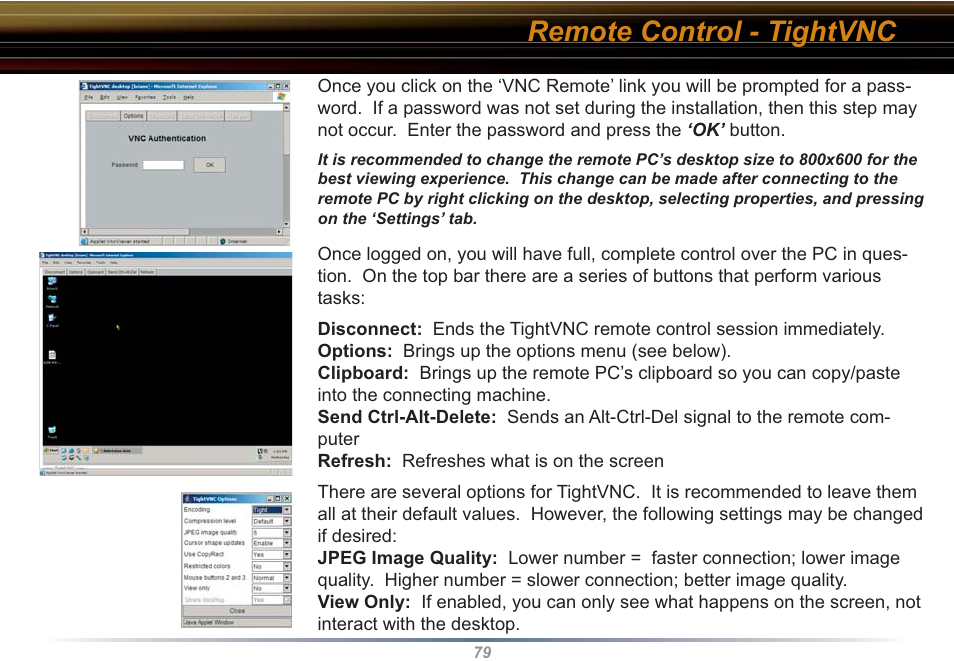 Remote control - tightvnc | Buffalo Technology WZR-RS-G54 User Manual | Page 79 / 107