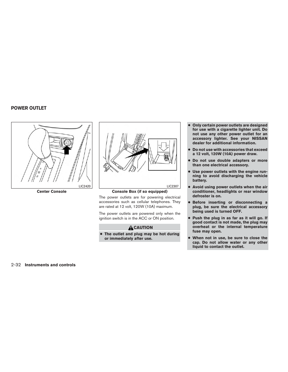 Power outlet -32 | NISSAN 2014 Sentra - Owner's Manual User Manual | Page 105 / 388