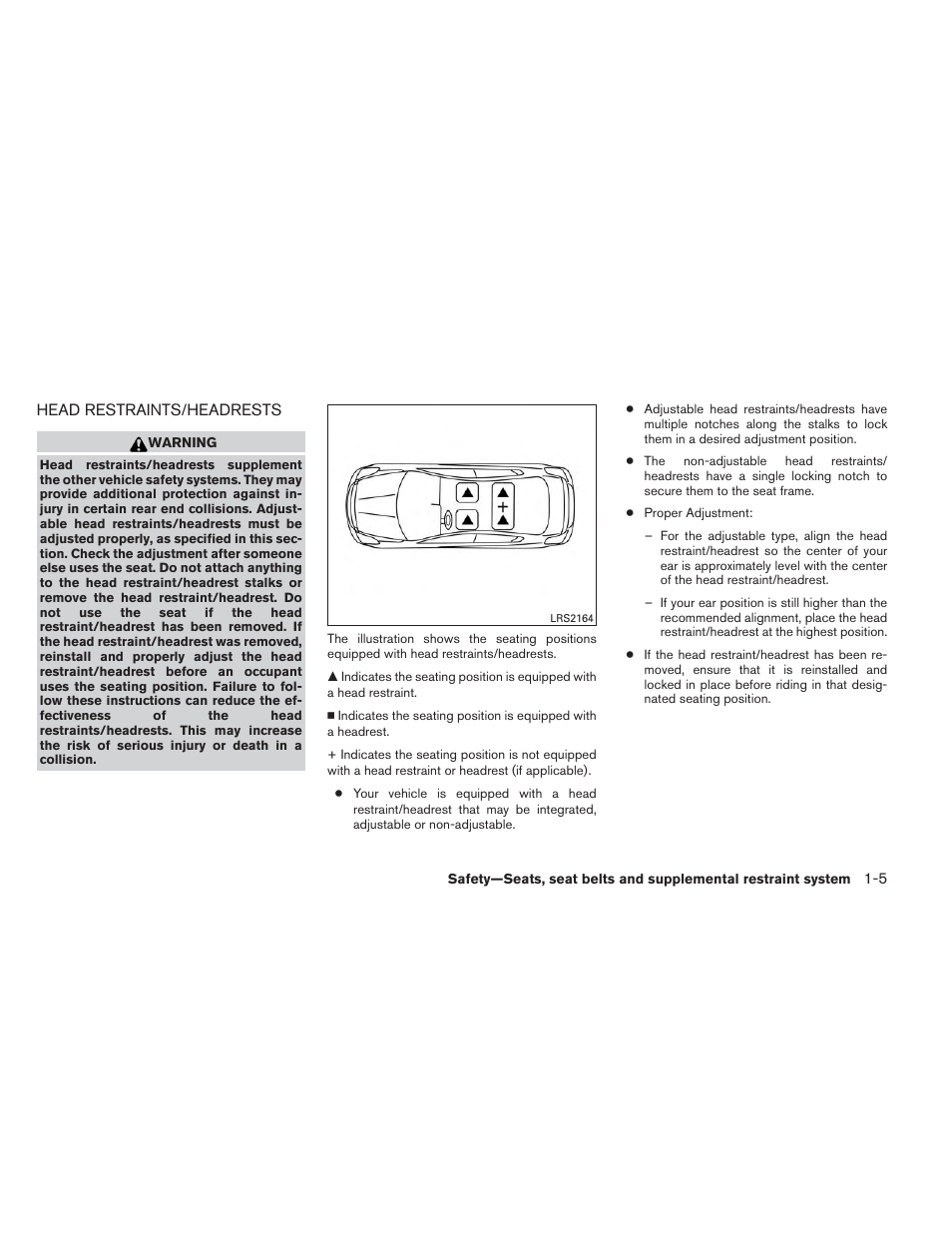 Head restraints/headrests -5 | NISSAN 2014 Sentra - Owner's Manual User Manual | Page 24 / 388