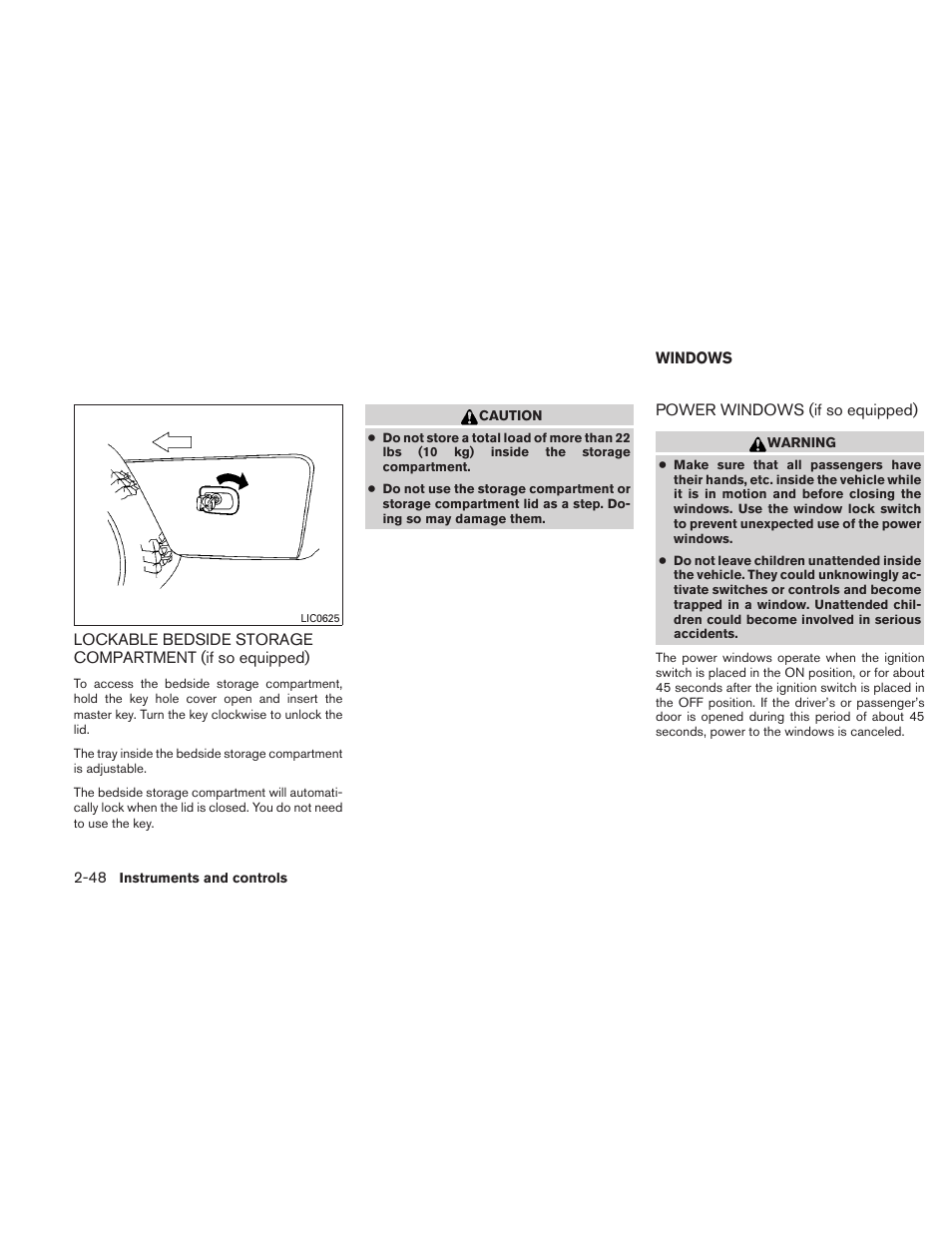 Windows -48, Power windows (if so equipped) -48 | NISSAN 2011 Titan - Owner's Manual User Manual | Page 127 / 402