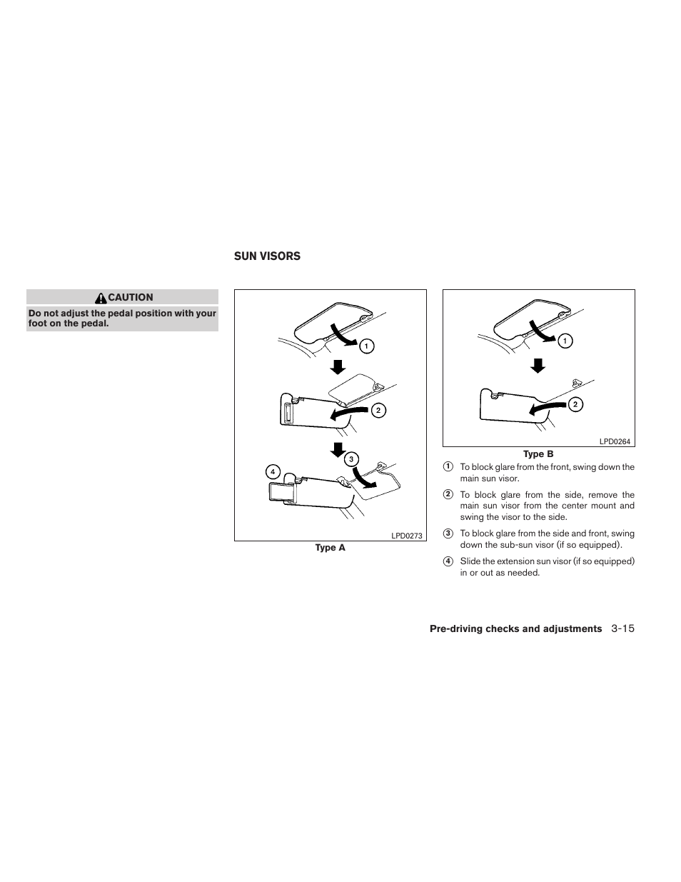 Sun visors -15 | NISSAN 2012 Titan - Owner's Manual User Manual | Page 156 / 406