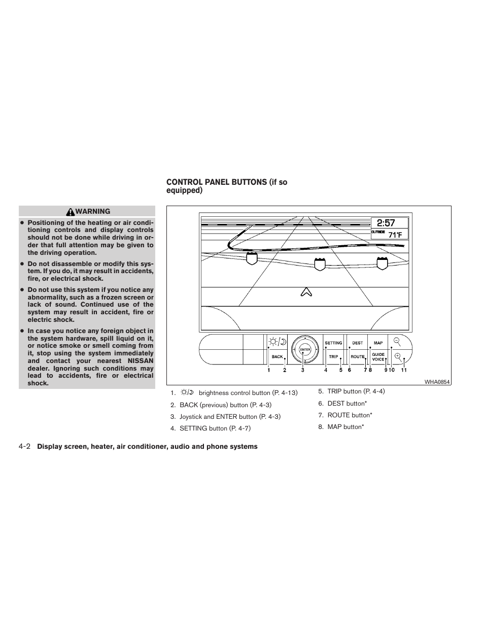 Control panel buttons (if so equipped) -2 | NISSAN 2012 Titan - Owner's Manual User Manual | Page 171 / 406