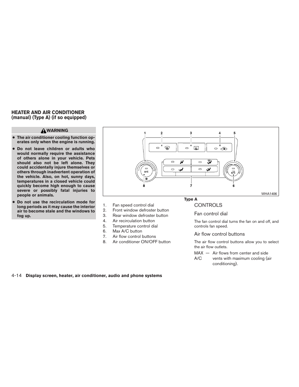 Controls -14 | NISSAN 2012 Titan - Owner's Manual User Manual | Page 183 / 406