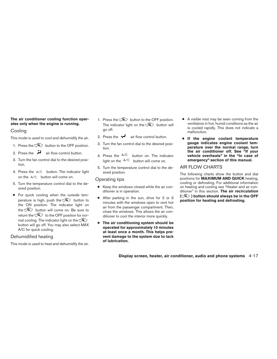 Air flow charts -17 | NISSAN 2012 Titan - Owner's Manual User Manual | Page 186 / 406