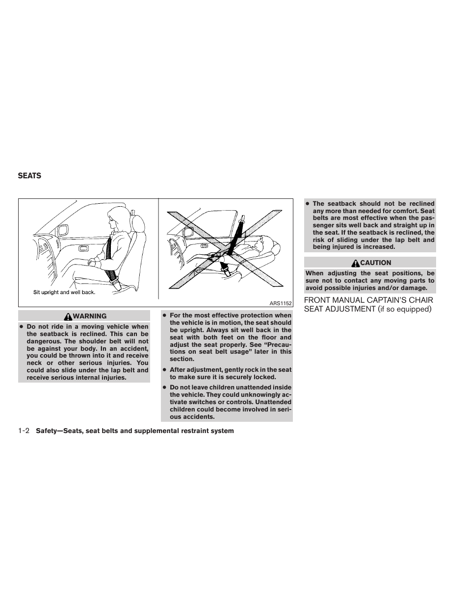 Seats -2 | NISSAN 2012 Titan - Owner's Manual User Manual | Page 19 / 406