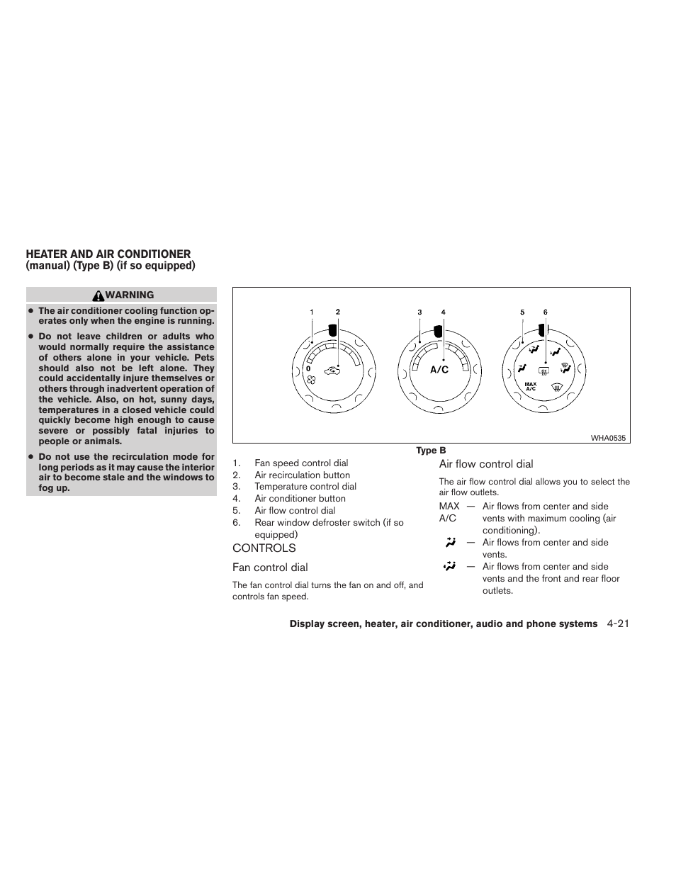 Controls -21 | NISSAN 2012 Titan - Owner's Manual User Manual | Page 190 / 406