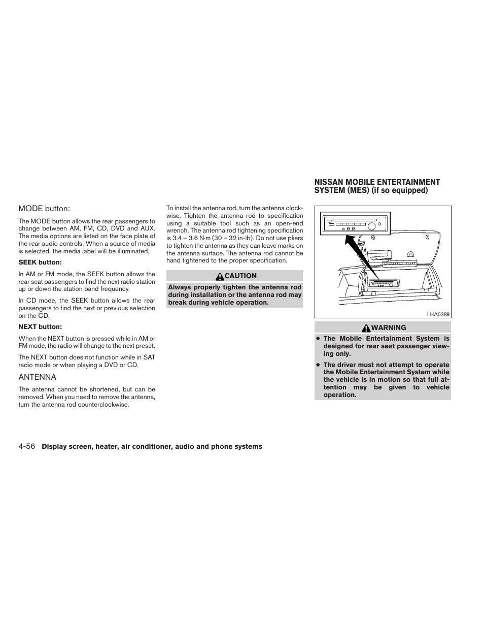 Antenna -56 | NISSAN 2012 Titan - Owner's Manual User Manual | Page 225 / 406