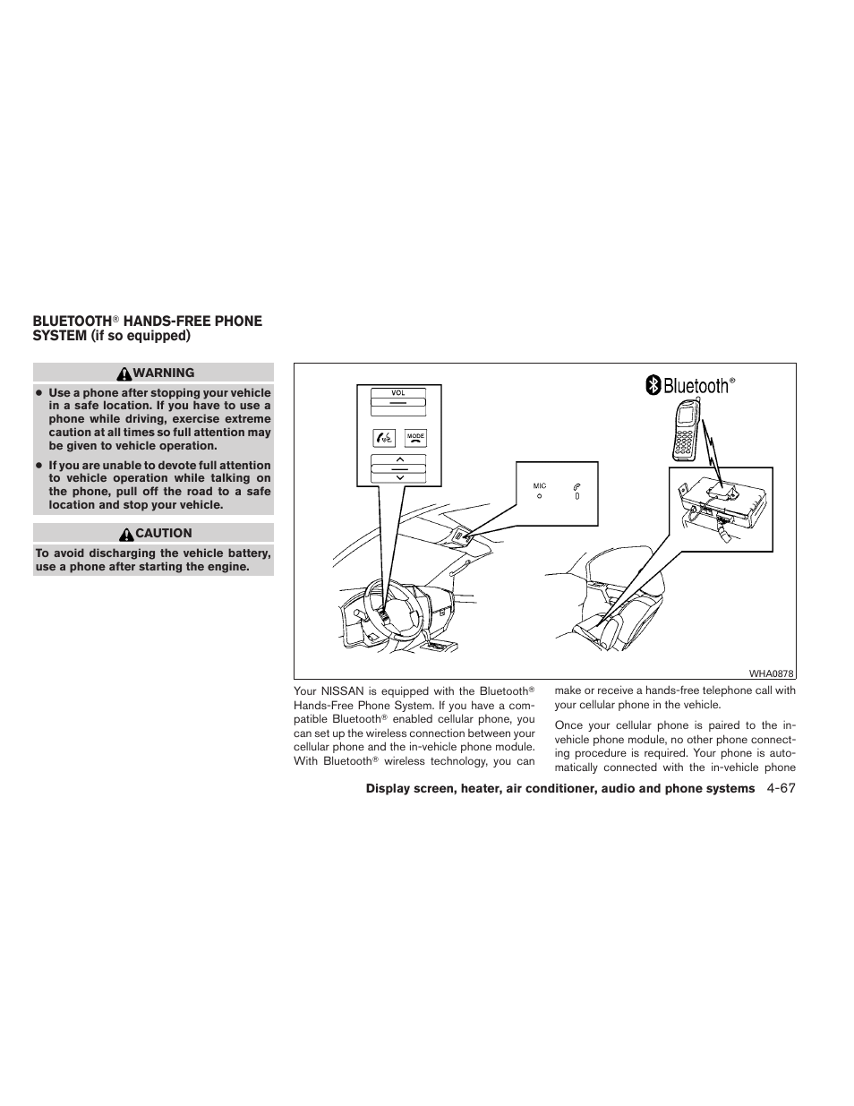 Bluetooth, Hands-free phone system, If so equipped) -67 | NISSAN 2012 Titan - Owner's Manual User Manual | Page 236 / 406