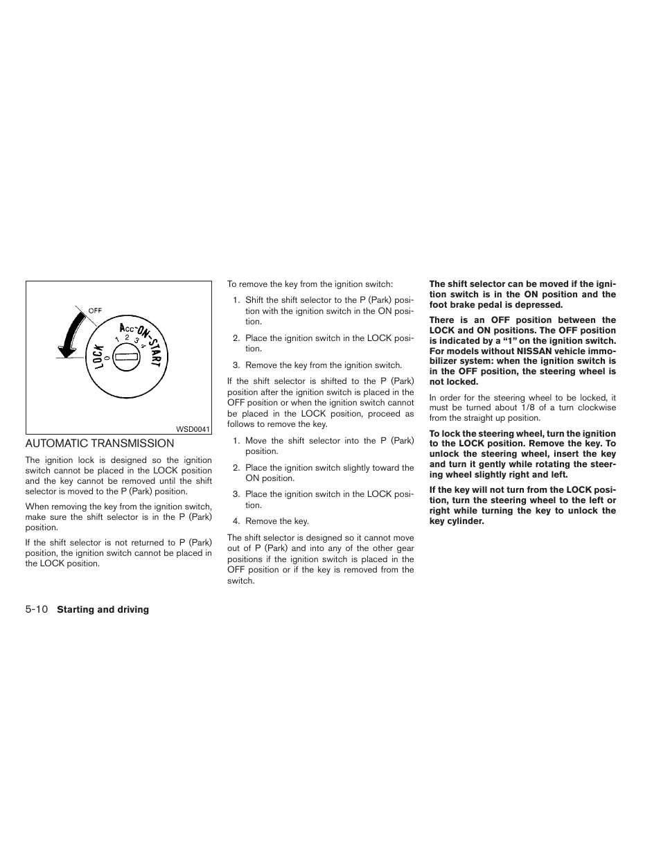 Automatic transmission -10 | NISSAN 2012 Titan - Owner's Manual User Manual | Page 261 / 406