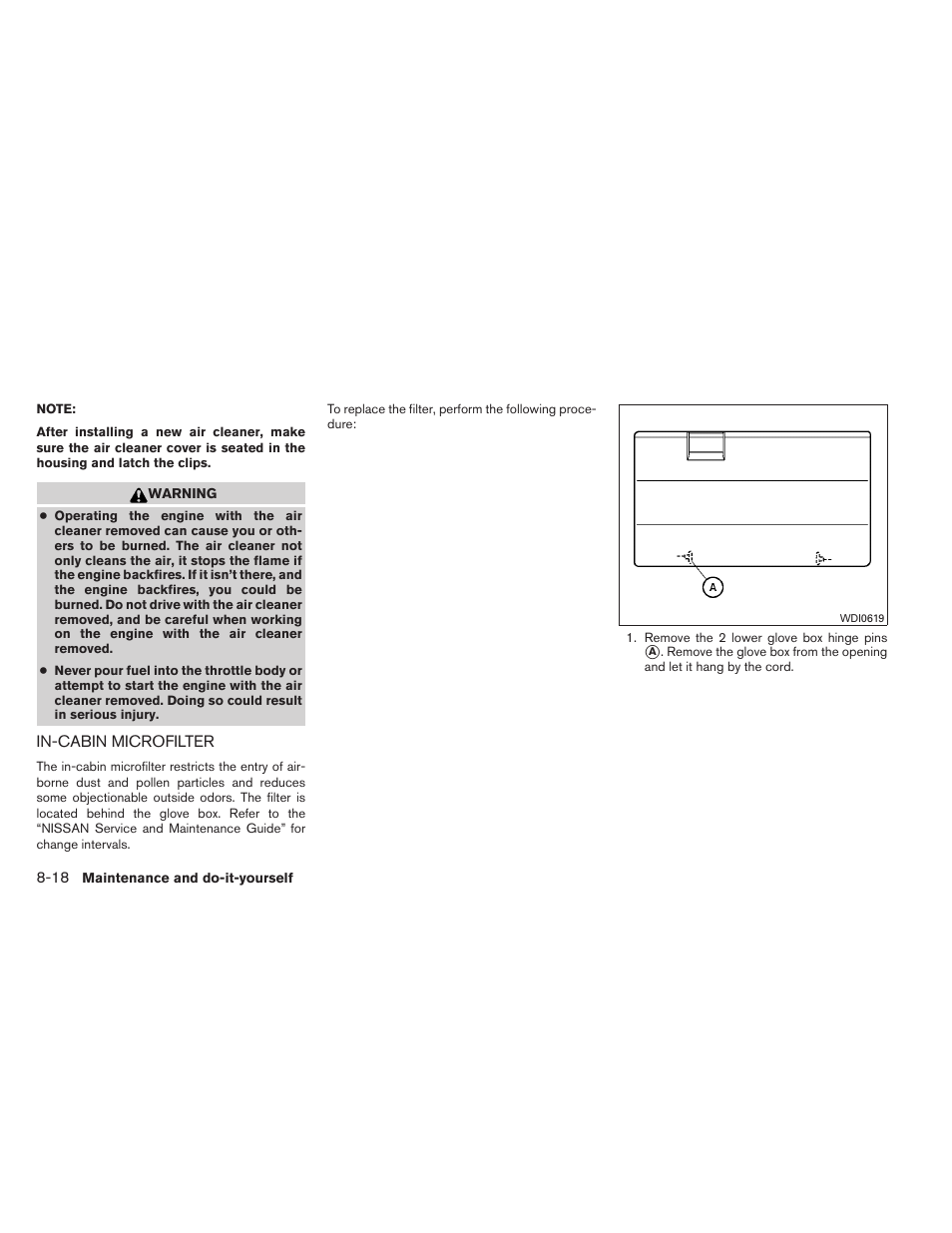 In-cabin microfilter -18 | NISSAN 2012 Titan - Owner's Manual User Manual | Page 327 / 406