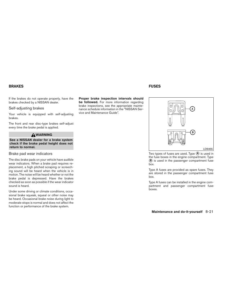 Brakes -21 fuses -21 | NISSAN 2012 Titan - Owner's Manual User Manual | Page 330 / 406