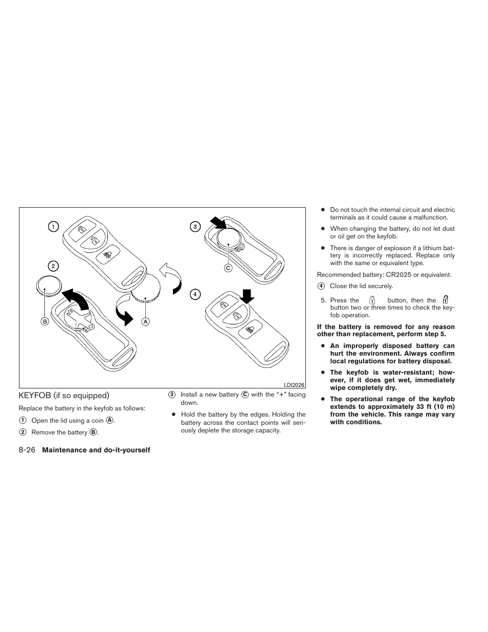 Keyfob (if so equipped) -26 | NISSAN 2012 Titan - Owner's Manual User Manual | Page 335 / 406