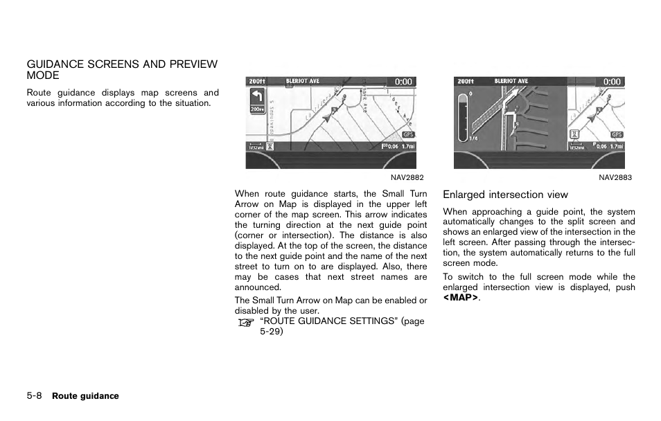 Guidance screens and preview mode -8 | NISSAN 2012 Titan - Navigation System Owner's Manual User Manual | Page 126 / 251