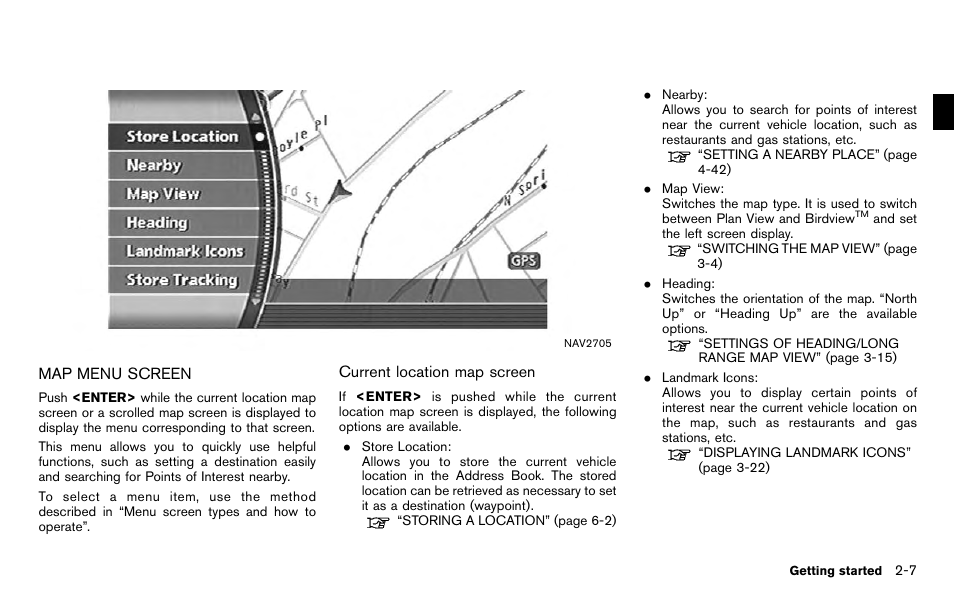 Map menu screen -7 | NISSAN 2012 Titan - Navigation System Owner's Manual User Manual | Page 15 / 251