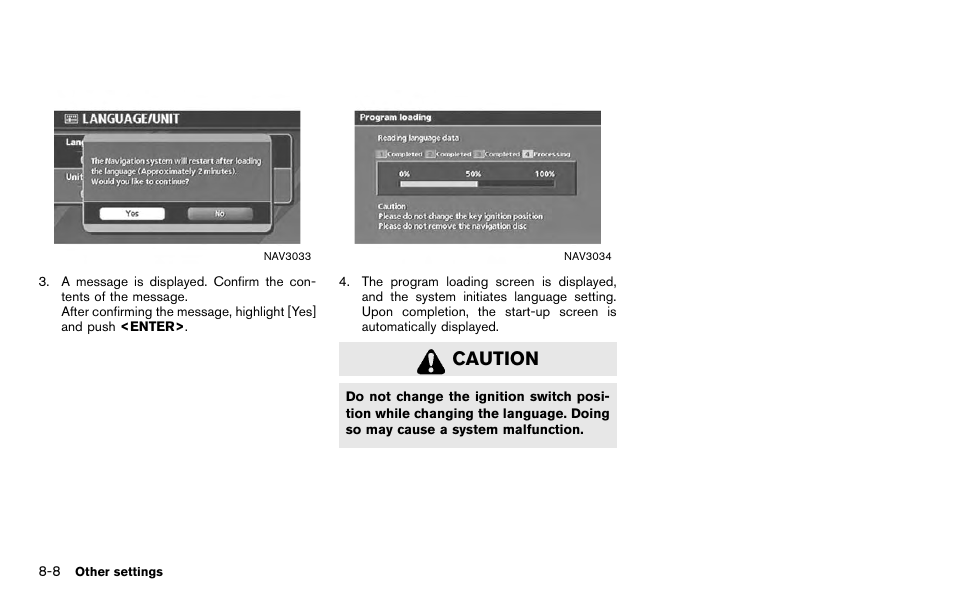 Caution | NISSAN 2012 Titan - Navigation System Owner's Manual User Manual | Page 200 / 251