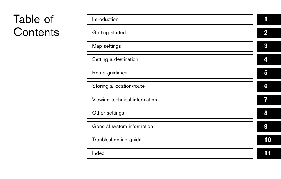 NISSAN 2012 Titan - Navigation System Owner's Manual User Manual | Page 3 / 251