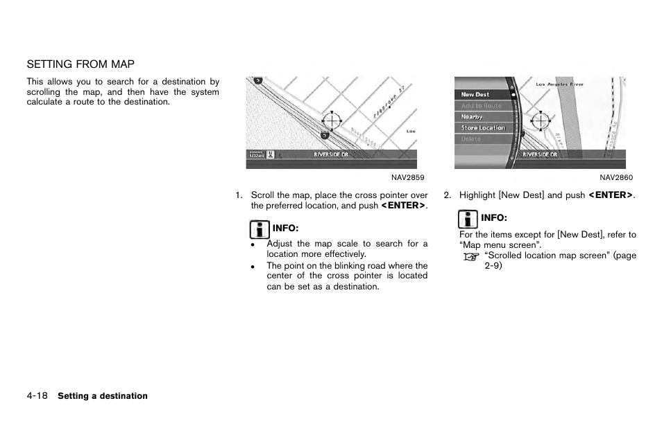 Setting from map -18 | NISSAN 2012 Titan - Navigation System Owner's Manual User Manual | Page 86 / 251