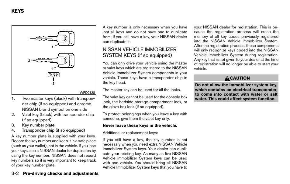 Keys -2 | NISSAN 2013 Titan - Owner's Manual User Manual | Page 145 / 458