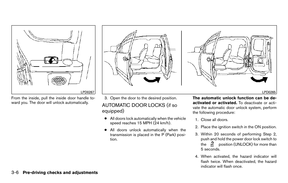 Automatic door locks (if so equipped) -6 | NISSAN 2013 Titan - Owner's Manual User Manual | Page 149 / 458