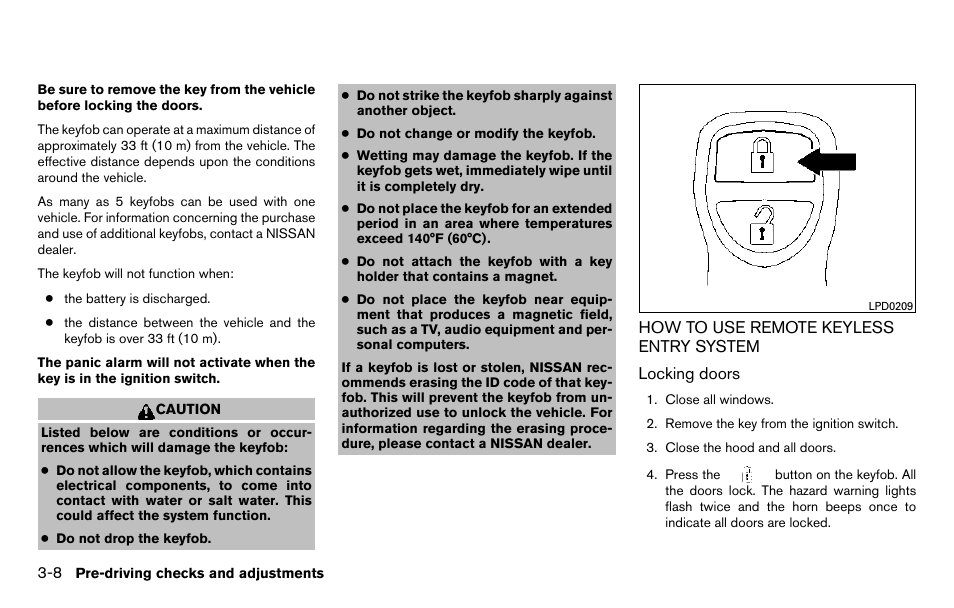 How to use remote keyless entry system -8 | NISSAN 2013 Titan - Owner's Manual User Manual | Page 151 / 458