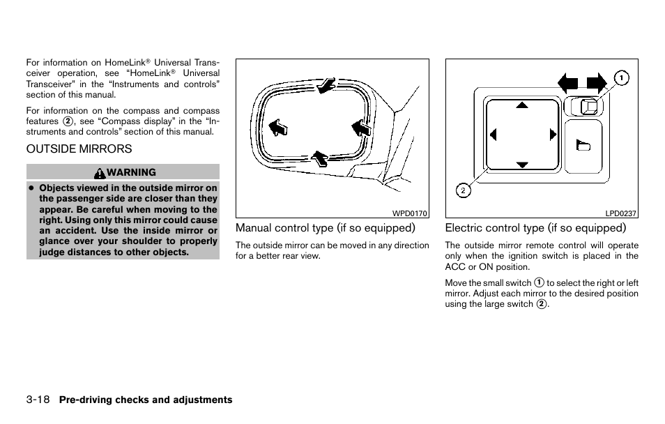 Outside mirrors -18 | NISSAN 2013 Titan - Owner's Manual User Manual | Page 161 / 458