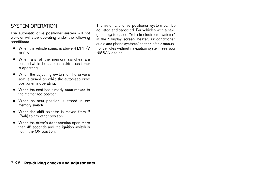 System operation -28 | NISSAN 2013 Titan - Owner's Manual User Manual | Page 171 / 458