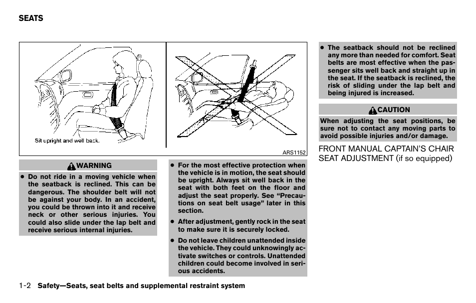 Seats -2 | NISSAN 2013 Titan - Owner's Manual User Manual | Page 19 / 458