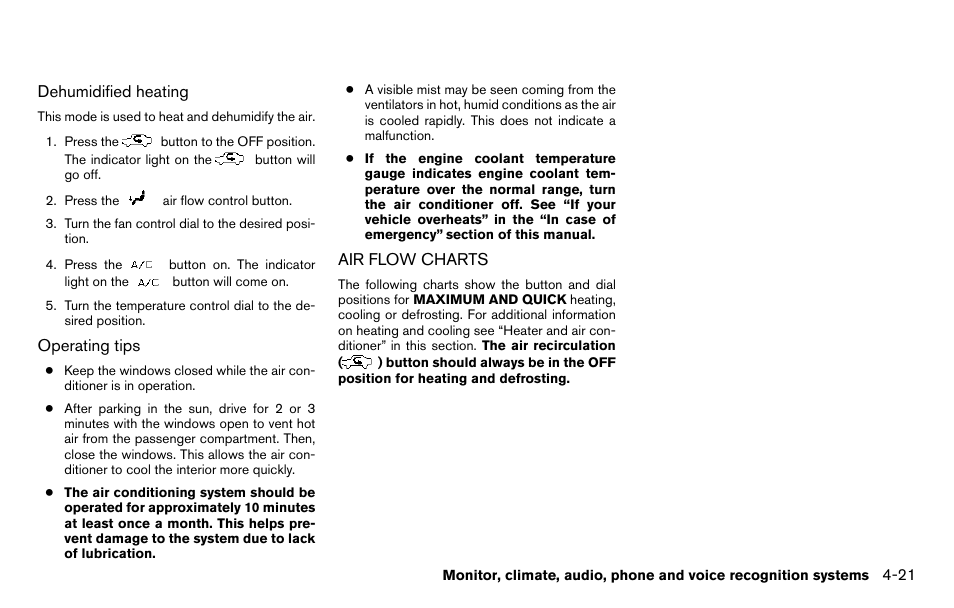 Air flow charts -21 | NISSAN 2013 Titan - Owner's Manual User Manual | Page 192 / 458