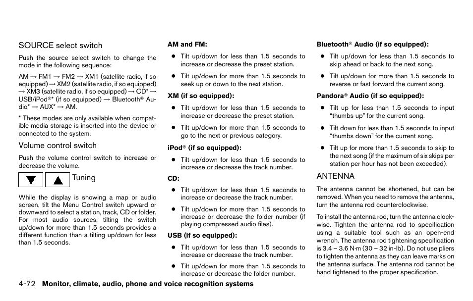 Antenna -72 | NISSAN 2013 Titan - Owner's Manual User Manual | Page 243 / 458