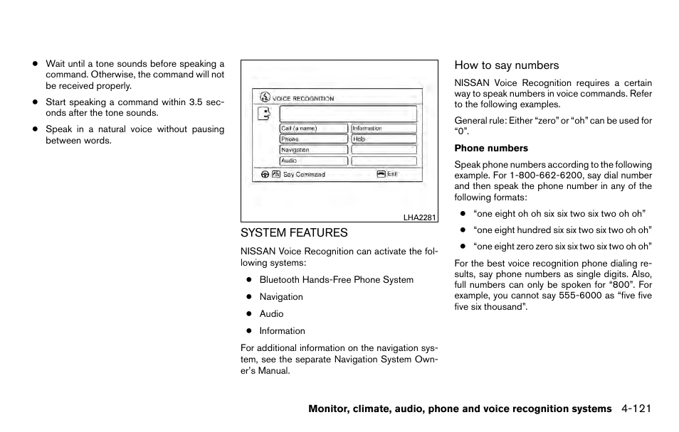 System features -121 | NISSAN 2013 Titan - Owner's Manual User Manual | Page 292 / 458