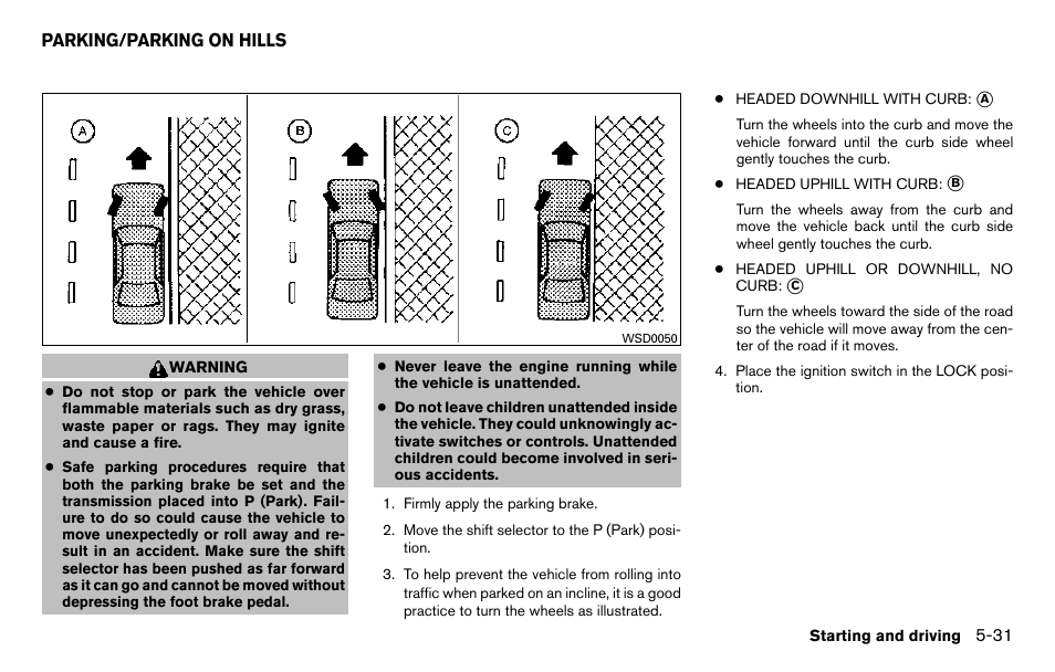 Parking/parking on hills -31 | NISSAN 2013 Titan - Owner's Manual User Manual | Page 328 / 458