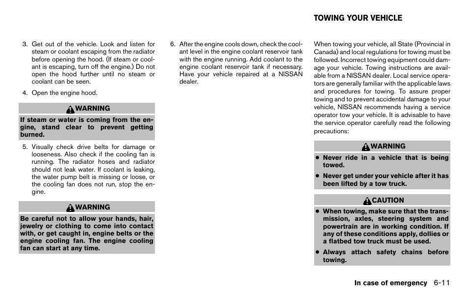 Towing your vehicle -11 | NISSAN 2013 Titan - Owner's Manual User Manual | Page 348 / 458