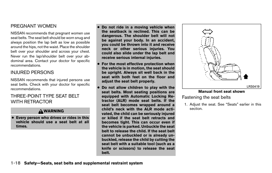 NISSAN 2013 Titan - Owner's Manual User Manual | Page 35 / 458