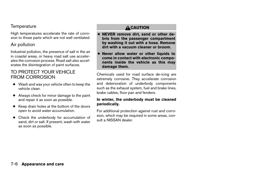 To protect your vehicle from corrosion -6 | NISSAN 2013 Titan - Owner's Manual User Manual | Page 357 / 458