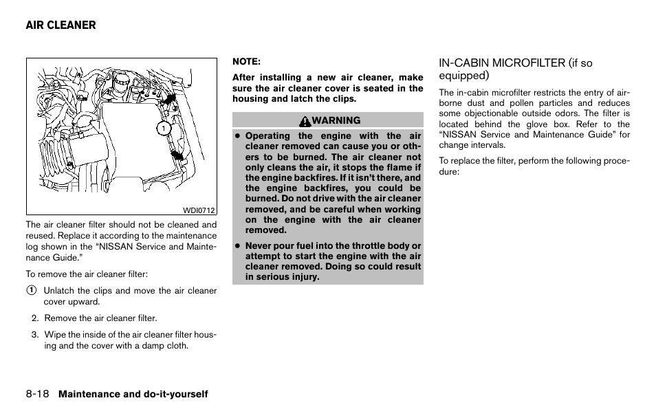 Air cleaner -18 | NISSAN 2013 Titan - Owner's Manual User Manual | Page 375 / 458