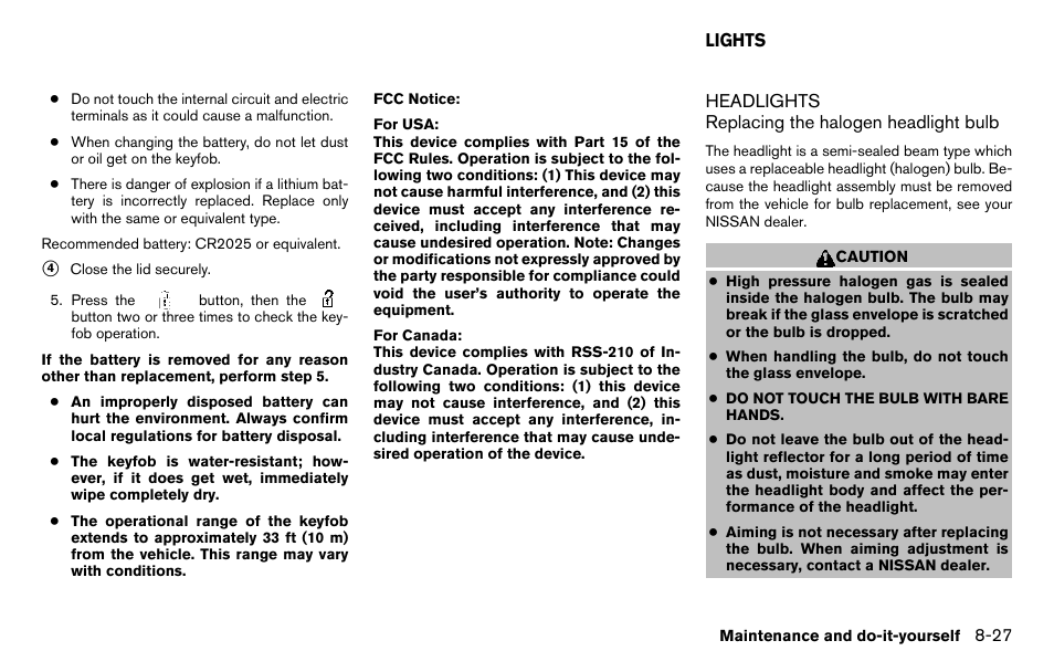 Lights -27, Headlights -27 | NISSAN 2013 Titan - Owner's Manual User Manual | Page 384 / 458