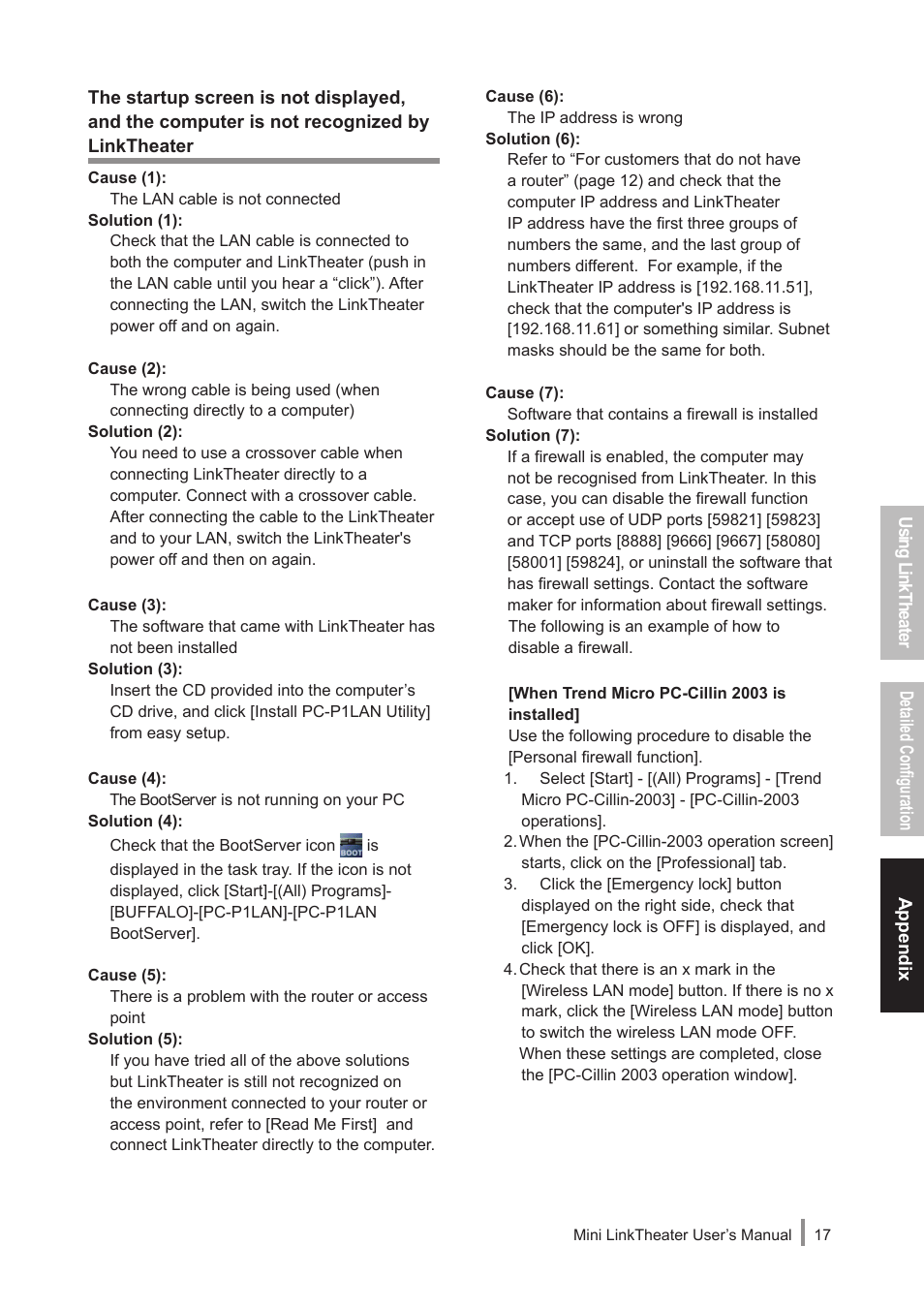 Buffalo Technology PC-P1LAN User Manual | Page 17 / 23