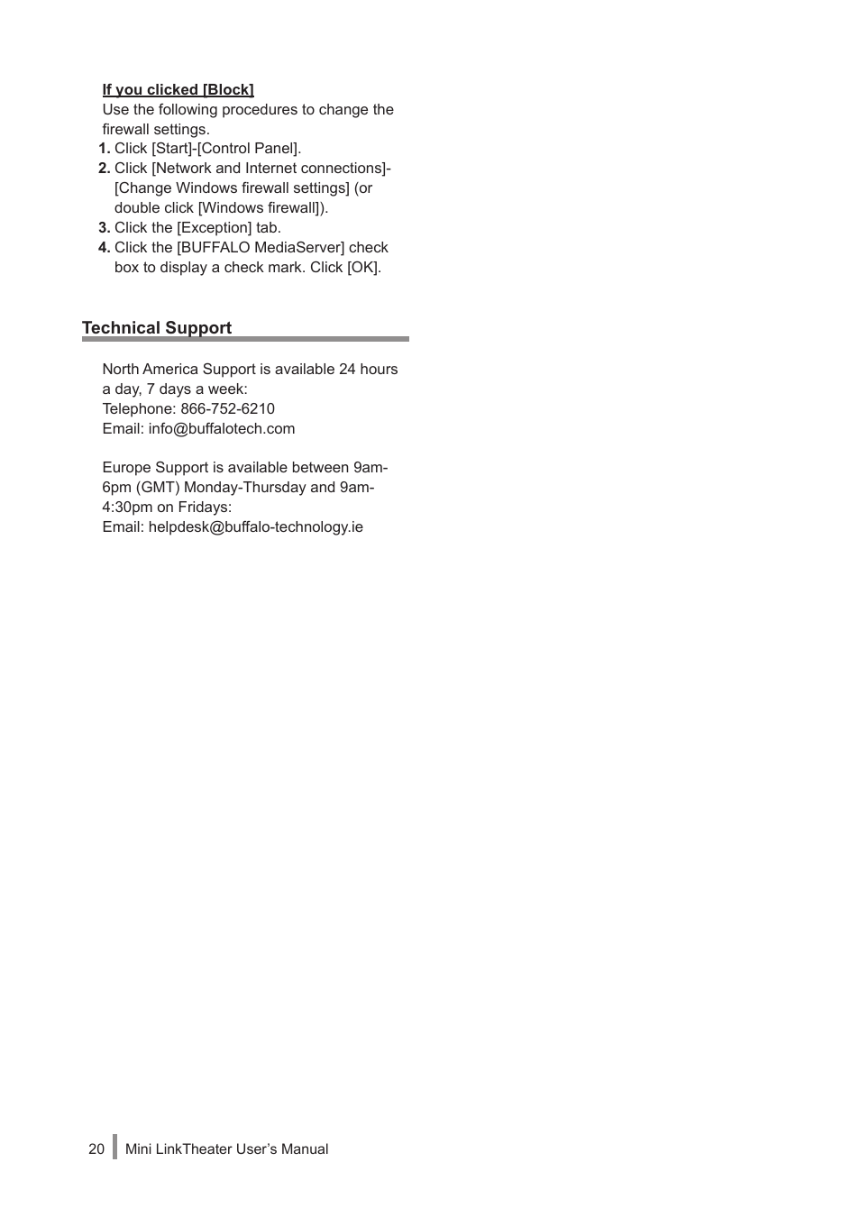 Buffalo Technology PC-P1LAN User Manual | Page 20 / 23