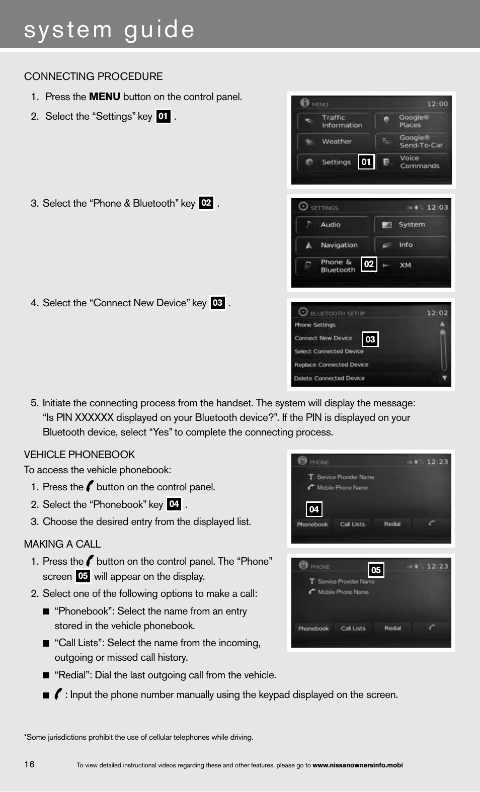 System guide | NISSAN 2013 Titan - Quick Reference Guide User Manual | Page 20 / 26