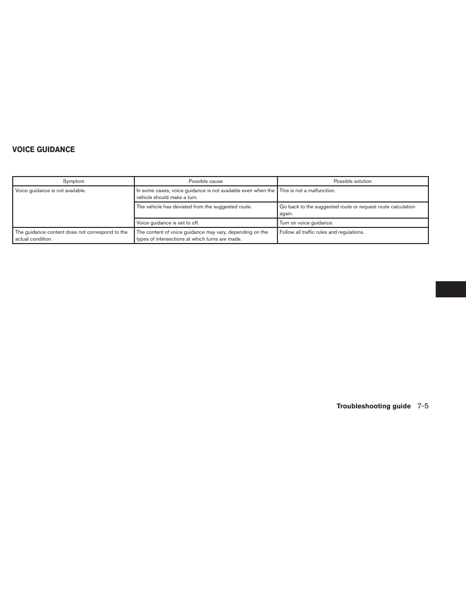 Voice guidance -5, Voice guidance | NISSAN 2014 Versa Sedan - Navigation System Owner's Manual User Manual | Page 101 / 104