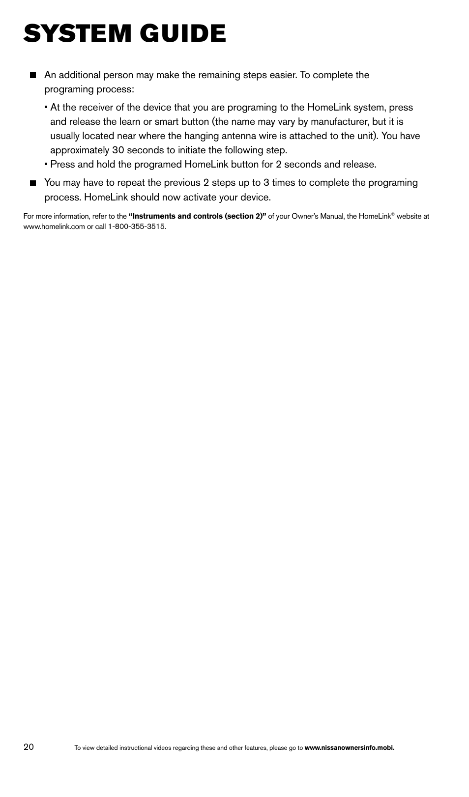System guide | NISSAN 2014 Titan - Quick Reference Guide User Manual | Page 22 / 24