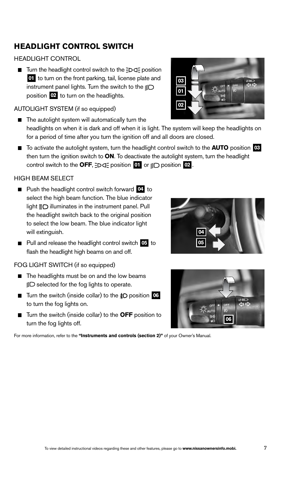 Headlight control switch | NISSAN 2014 Titan - Quick Reference Guide User Manual | Page 9 / 24