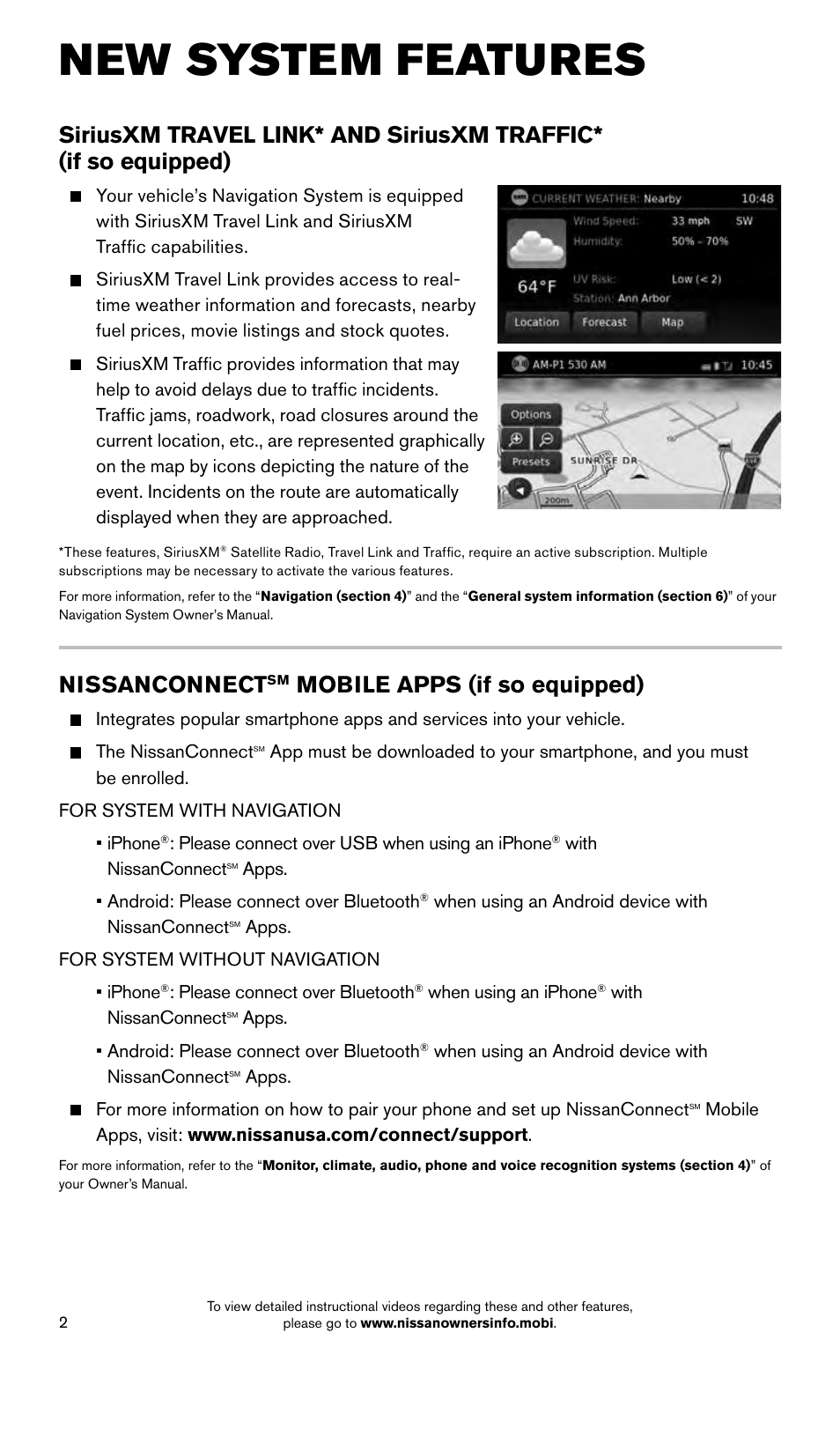 New system features, Nissanconnect, Mobile apps (if so equipped) | NISSAN 2015 Titan - Quick Reference Guide User Manual | Page 4 / 24