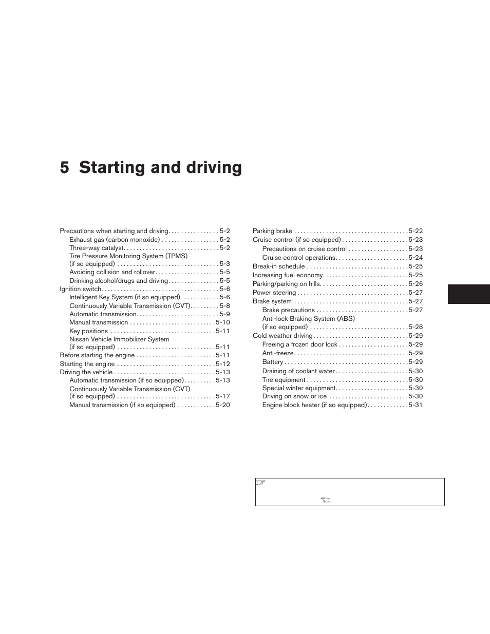 Starting and driving, 5 starting and driving | NISSAN 2008 Versa Hatchback - Owner's Manual User Manual | Page 175 / 304