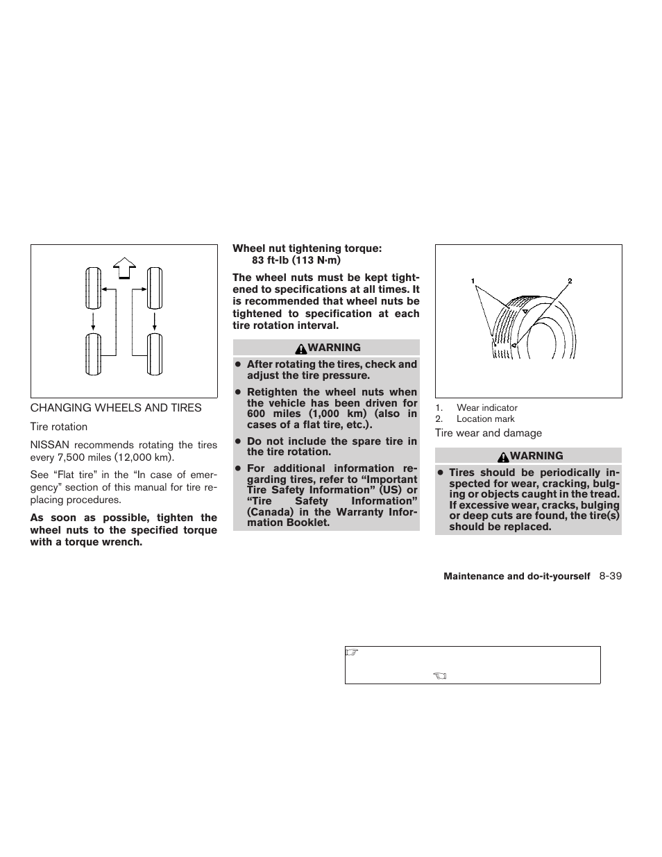 Changing wheels and tires -39 | NISSAN 2008 Versa Hatchback - Owner's Manual User Manual | Page 265 / 304